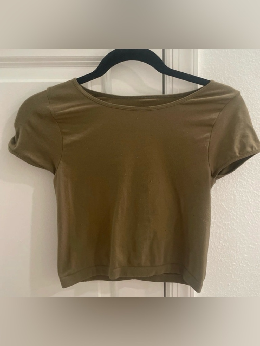 khaki green free people crop top